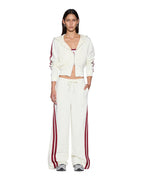 Womens Origin Trackpant Off White Burgundy Relaxed Pants - Beige