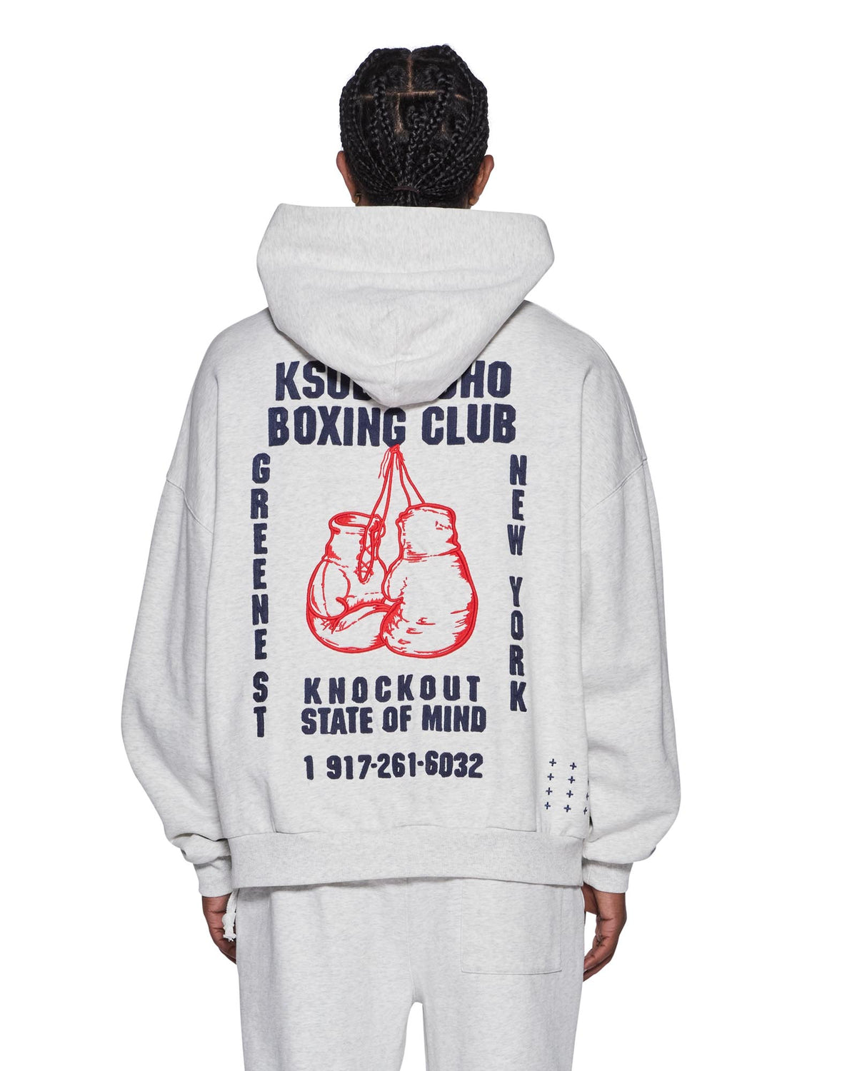 Mens Club Ekcess Hoodie Snow Marle Oversized Fleece - Grey