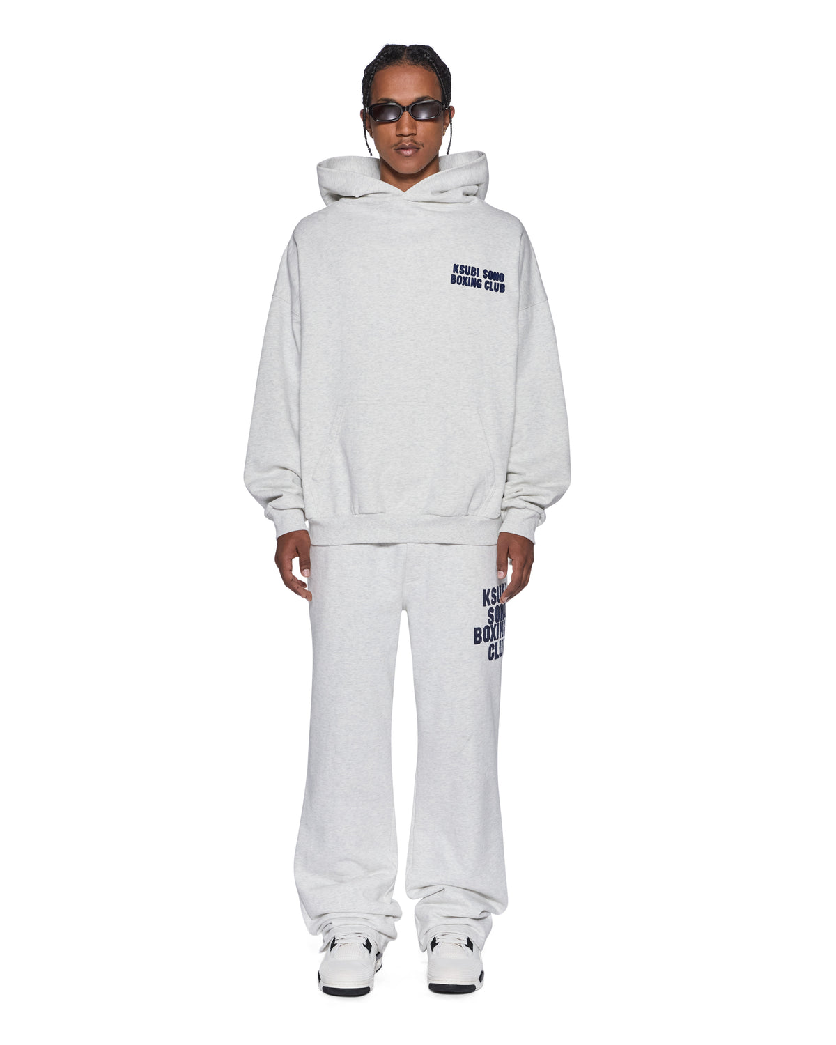 Mens Club Ekcess Hoodie Snow Marle Oversized Fleece - Grey