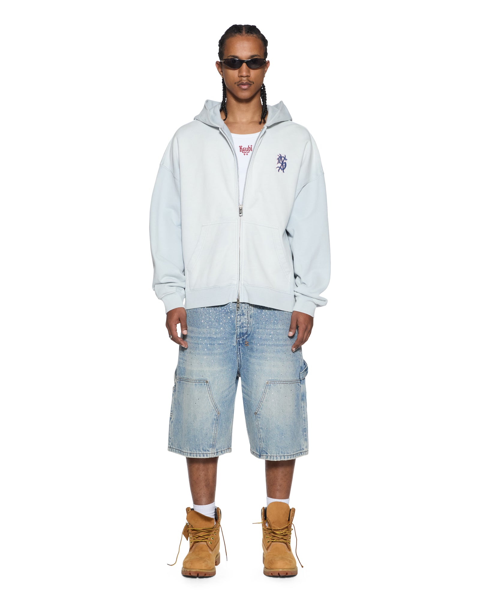 Mens Effect Ekcess Zip Hoodie Ice Mist Fleece | Ksubi ++