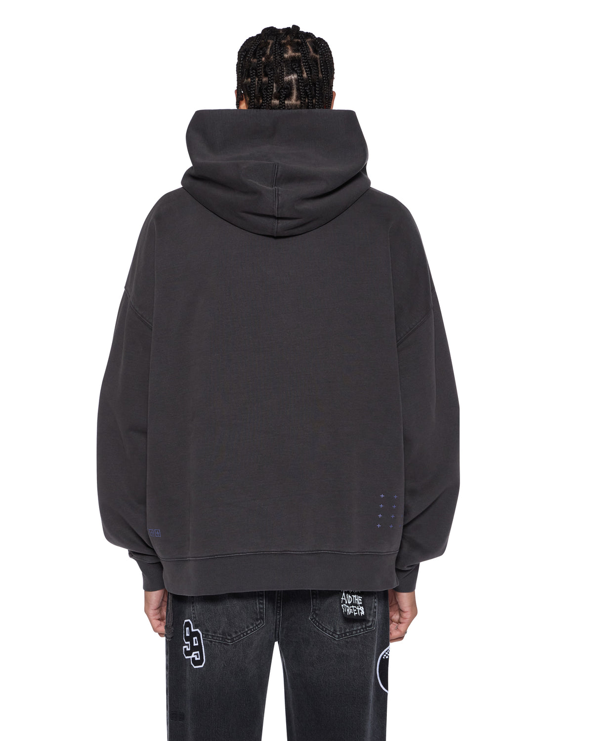 MENS ENGINE EKCESS HOODIE FADED BLACK FLEECE
