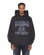MENS ENGINE EKCESS HOODIE FADED BLACK FLEECE