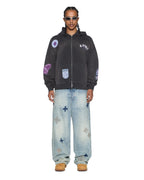 MENS GENESIS EKCESS ZIP HOODIE CHARCOAL FADE FLEECE