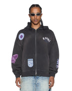 MENS GENESIS EKCESS ZIP HOODIE CHARCOAL FADE FLEECE