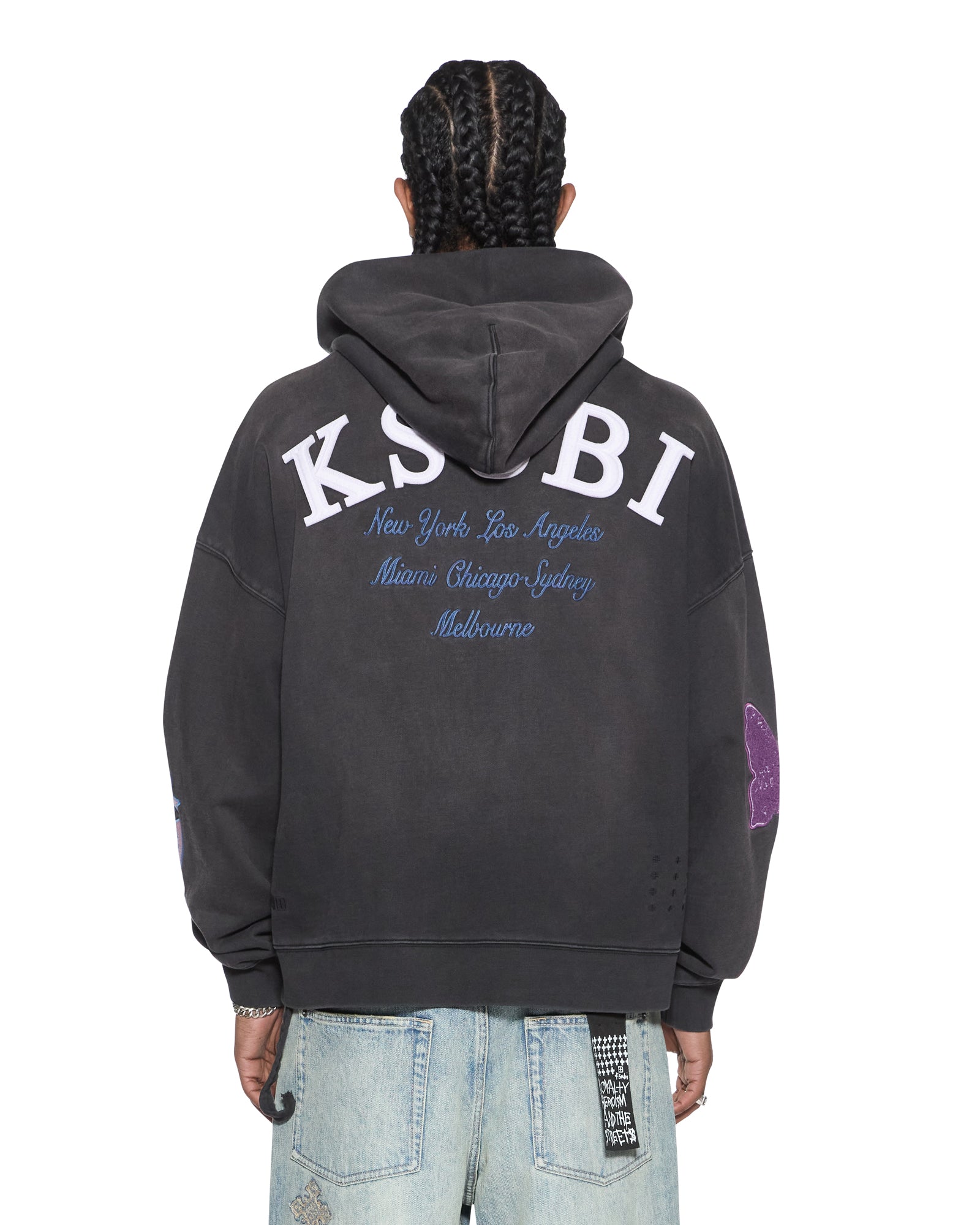 Mens Genesis Ekcess Zip Hoodie Charcoal Fade Fleece | Ksubi ++