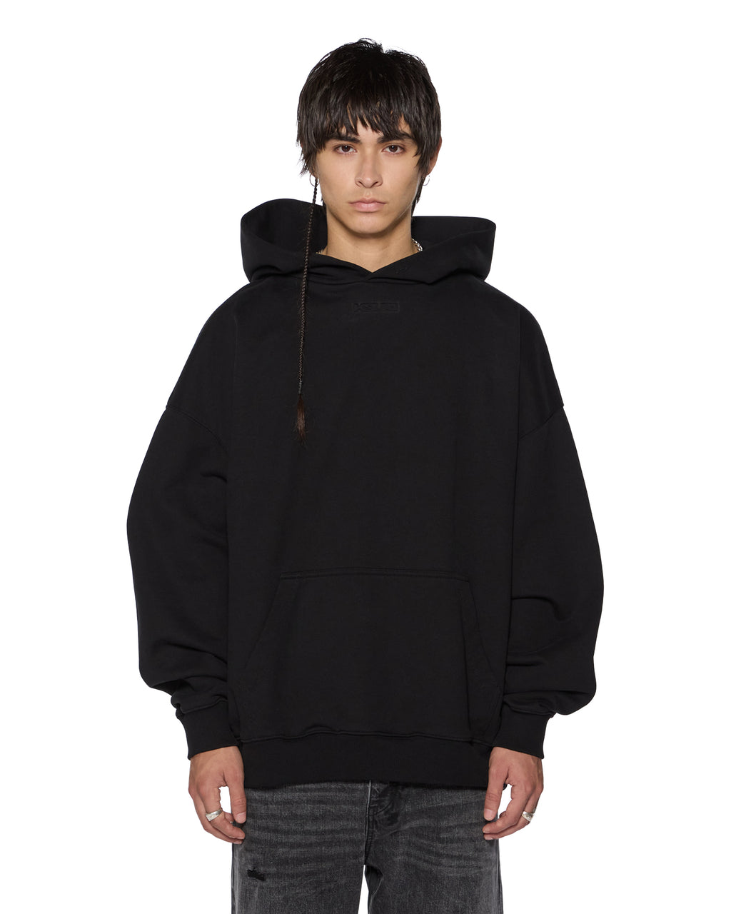 MENS INTRUDER EKCESS HOODIE JET BLACK FLEECE
