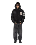 MENS PLAYOFF VARSITY JACKET BLACK JACKETS