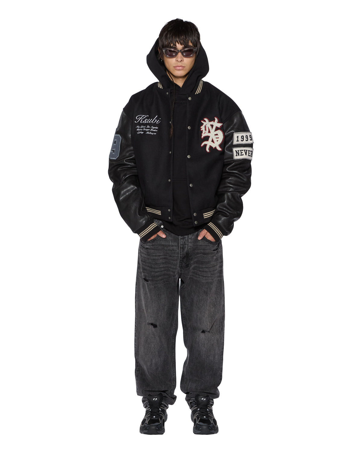 MENS INTRUDER EKCESS HOODIE JET BLACK FLEECE