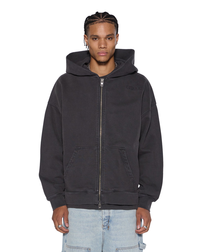 Mens Intruder Ekcess Hoodie Faded Black Fleece | Ksubi ++