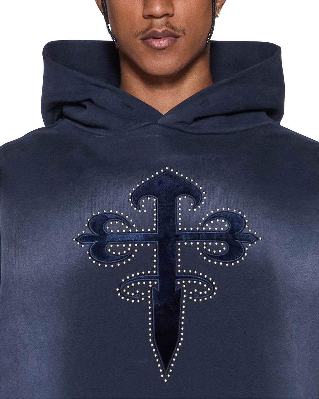 Mens Kaliba Ekcess Hoodie Deep Dive Oversized Fleece - Navy