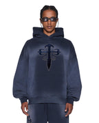Mens Kaliba Ekcess Hoodie Deep Dive Oversized Fleece - Navy