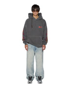 Mens Kickstart Ekcess Hoodie Charcoal Oversized Fleece - Grey