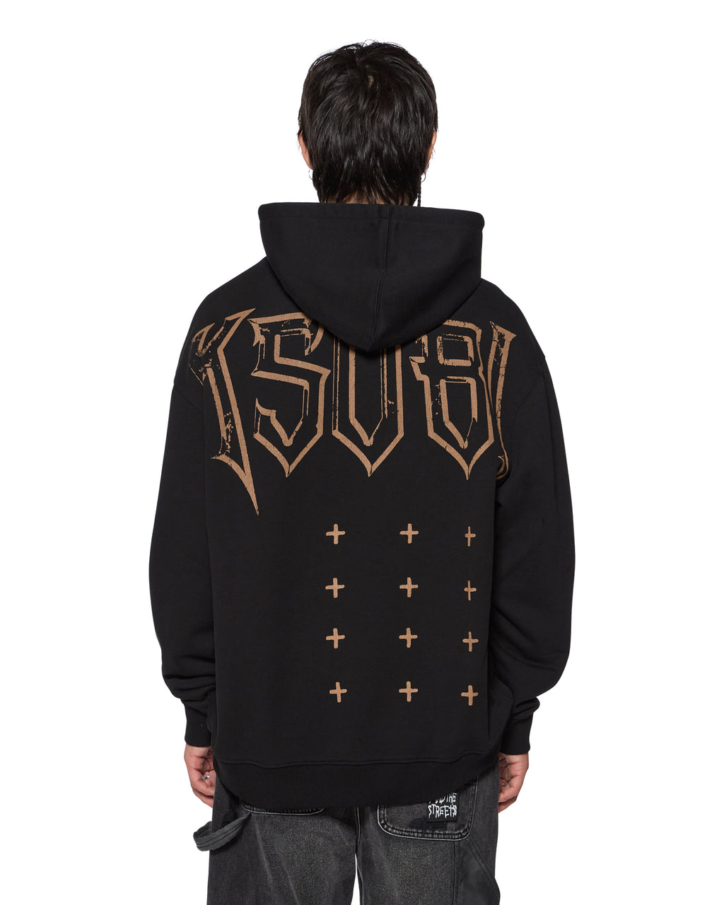 Mens Kingdom Biggie Hoodie Jet Black Oversized Fleece - Black