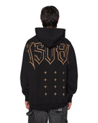 Mens Kingdom Biggie Hoodie Jet Black Oversized Fleece - Black
