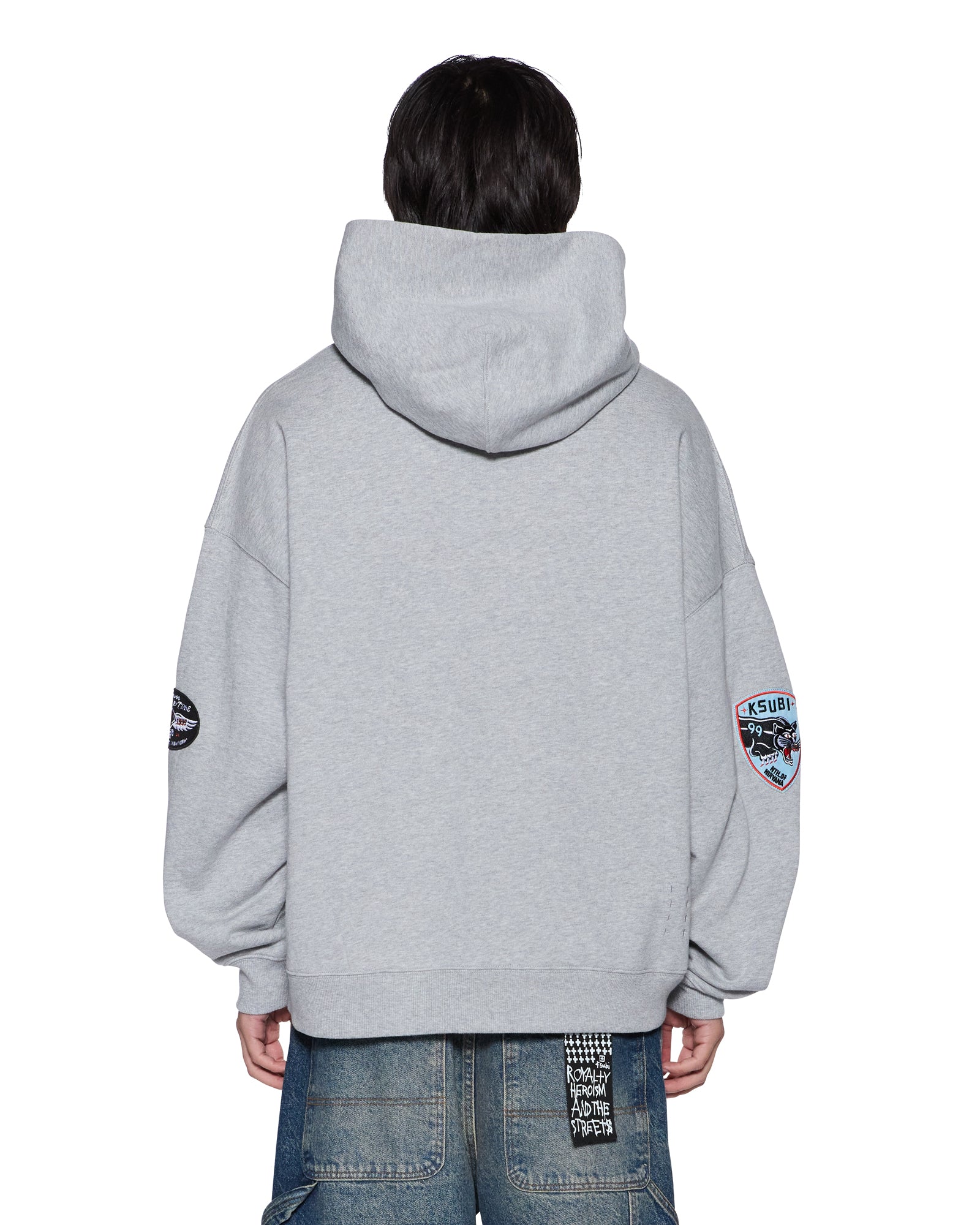 Buy PATCHED EKCESS HOODIE GREY MARLE | Ksubi ++