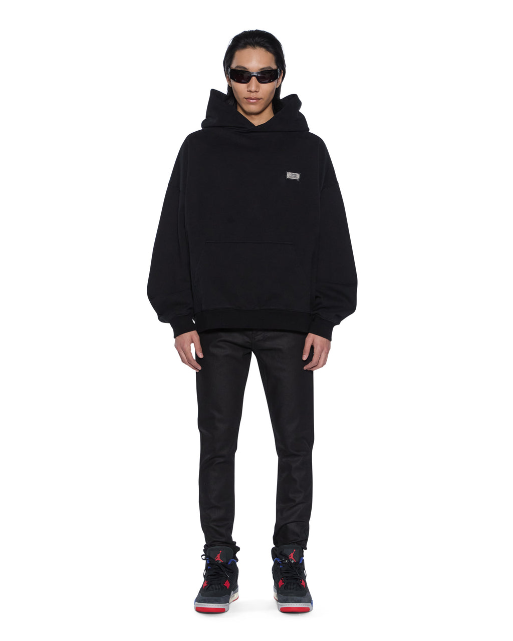 MENS LORDS EKCESS HOODIE JET BLACK FLEECE