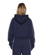 Womens Raceway Carter Slim Hoodie Navy Relaxed Fleece - Navy