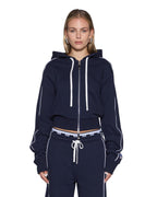 Womens Raceway Carter Slim Hoodie Navy Relaxed Fleece - Navy