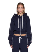 Womens Raceway Carter Slim Hoodie Navy Relaxed Fleece - Navy