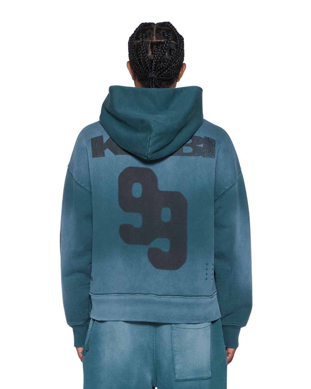 Mens Rugged Zip Hoodie Opal Green Oversized Fleece - Green