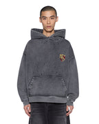 Mens Shield Hoodie Ekcess Charcoal Fade Oversized Fleece - Grey