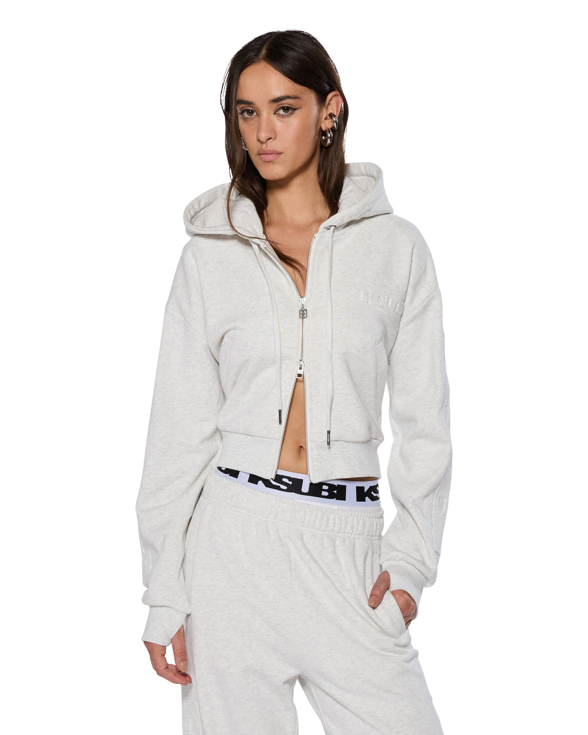 Womens Sott Origin Hoodie Snow Marle Oversized Fleece - Grey