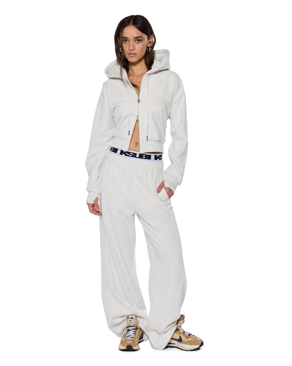 Womens Sott Origin Hoodie Snow Marle Oversized Fleece - Grey