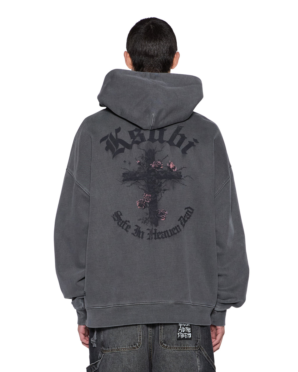 MENS THORNED EKCESS HOODIE CHARCOAL FLEECE