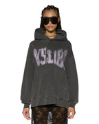 Womens World Tour Oh G Hoodie Charcoal Oversized Fleece - Grey