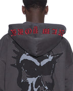 Mens Graff Ekcess Zip Thru Hoodie Faded Black Oversized Fleece - Black