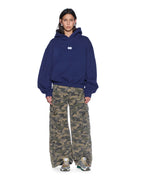 WOMENS SLOUCH HOODIE NAVY FLEECE