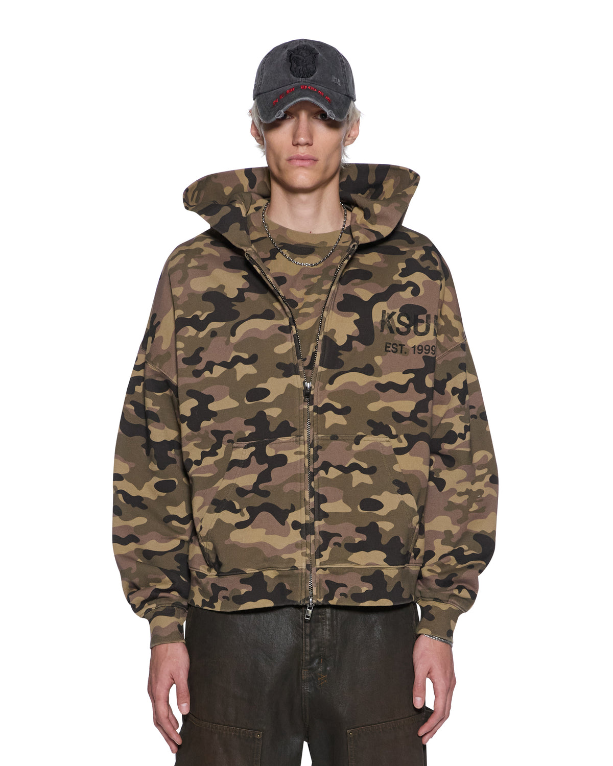 MENS ZIP THRU HALEN HOODIE CAMO FLEECE