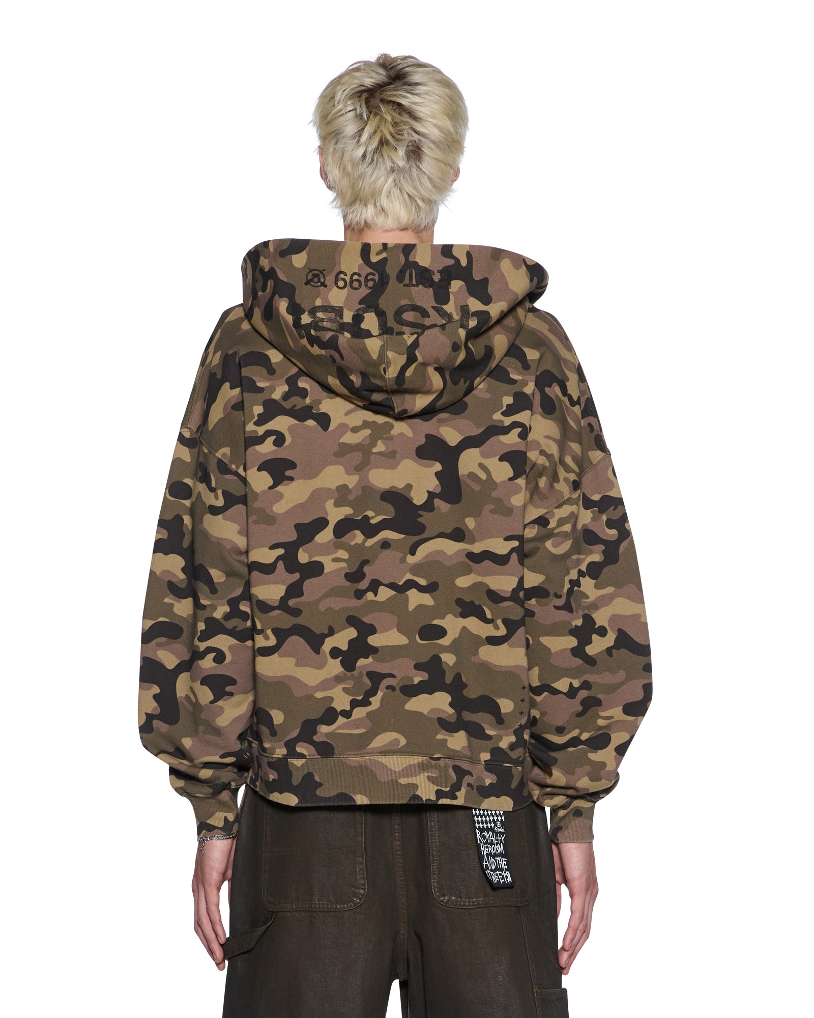 MENS  ZIP THRU HALEN HOODIE CAMO BAGGY FLEECE