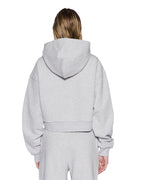 Womens Origin Cropped Hoodie Grey Relaxed Fleece - Grey