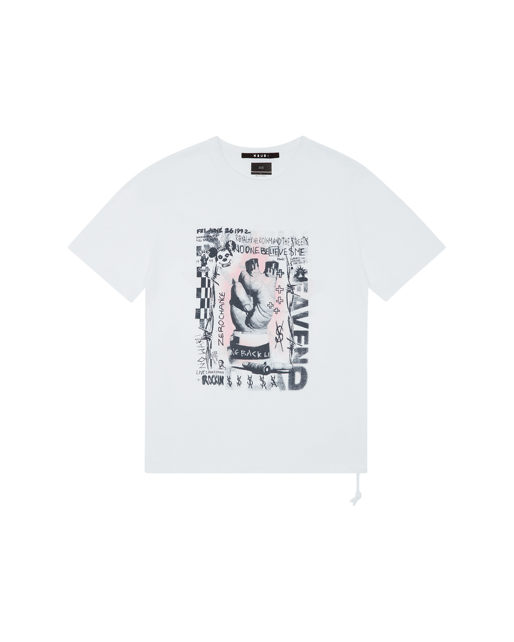Mens Idols Kash Ss Tee Vintage White Regular Tees - White