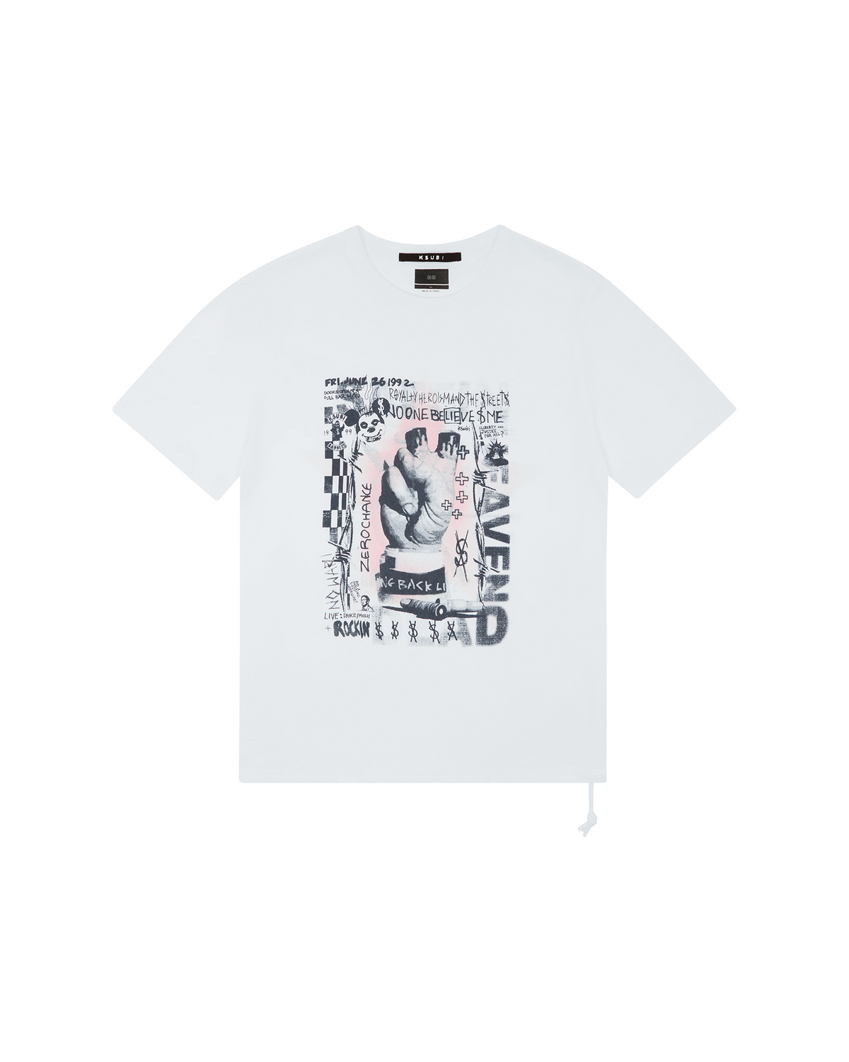 Mens Idols Kash Ss Tee Vintage White Regular Tees - White