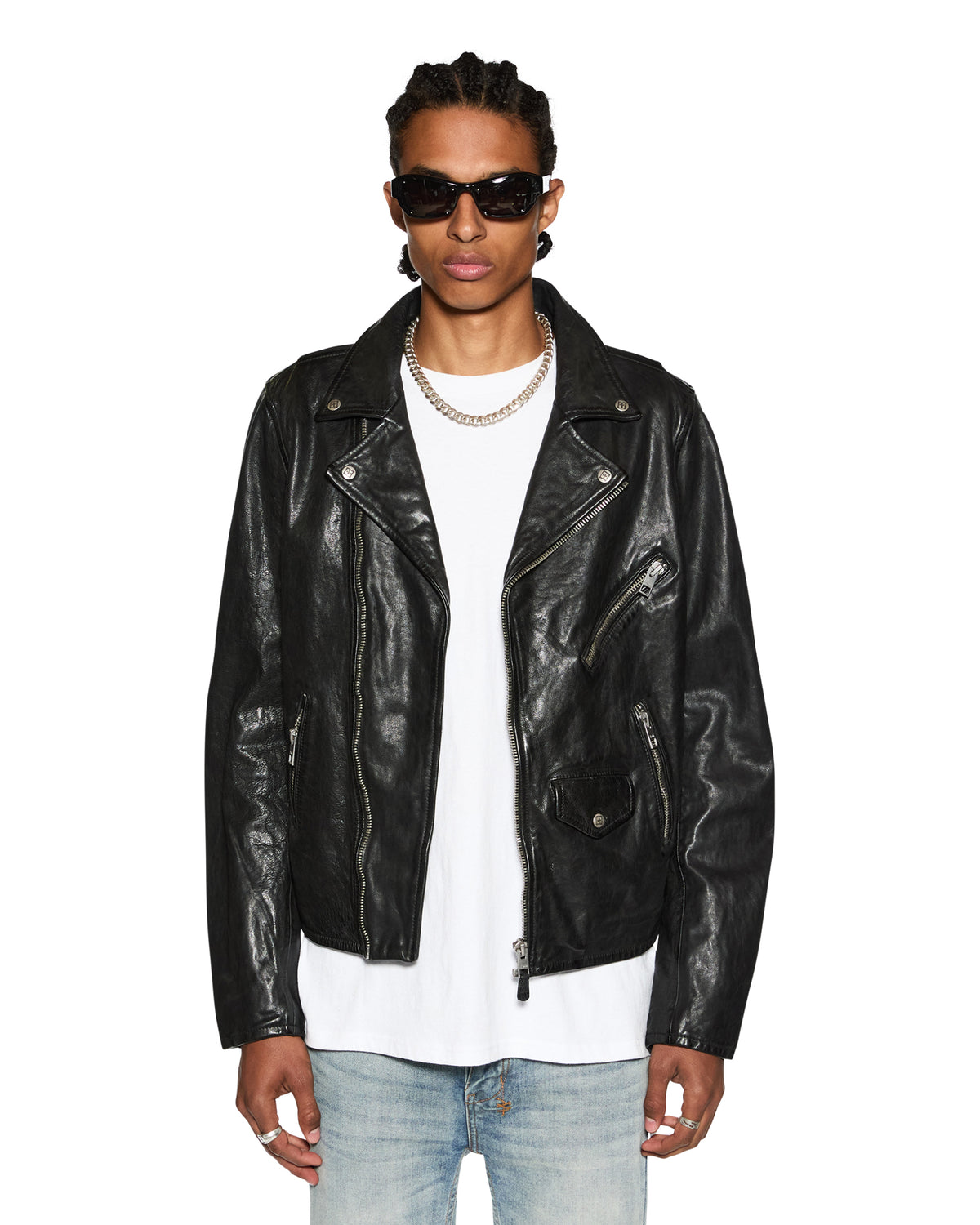 MENS CAPITOL LEATHER JACKET BLACK JACKETS