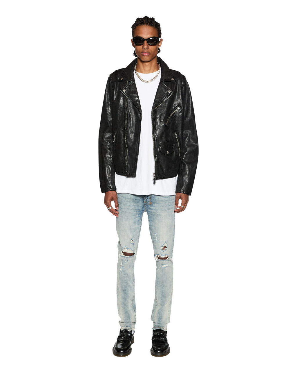 MENS CAPITOL LEATHER JACKET BLACK JACKETS