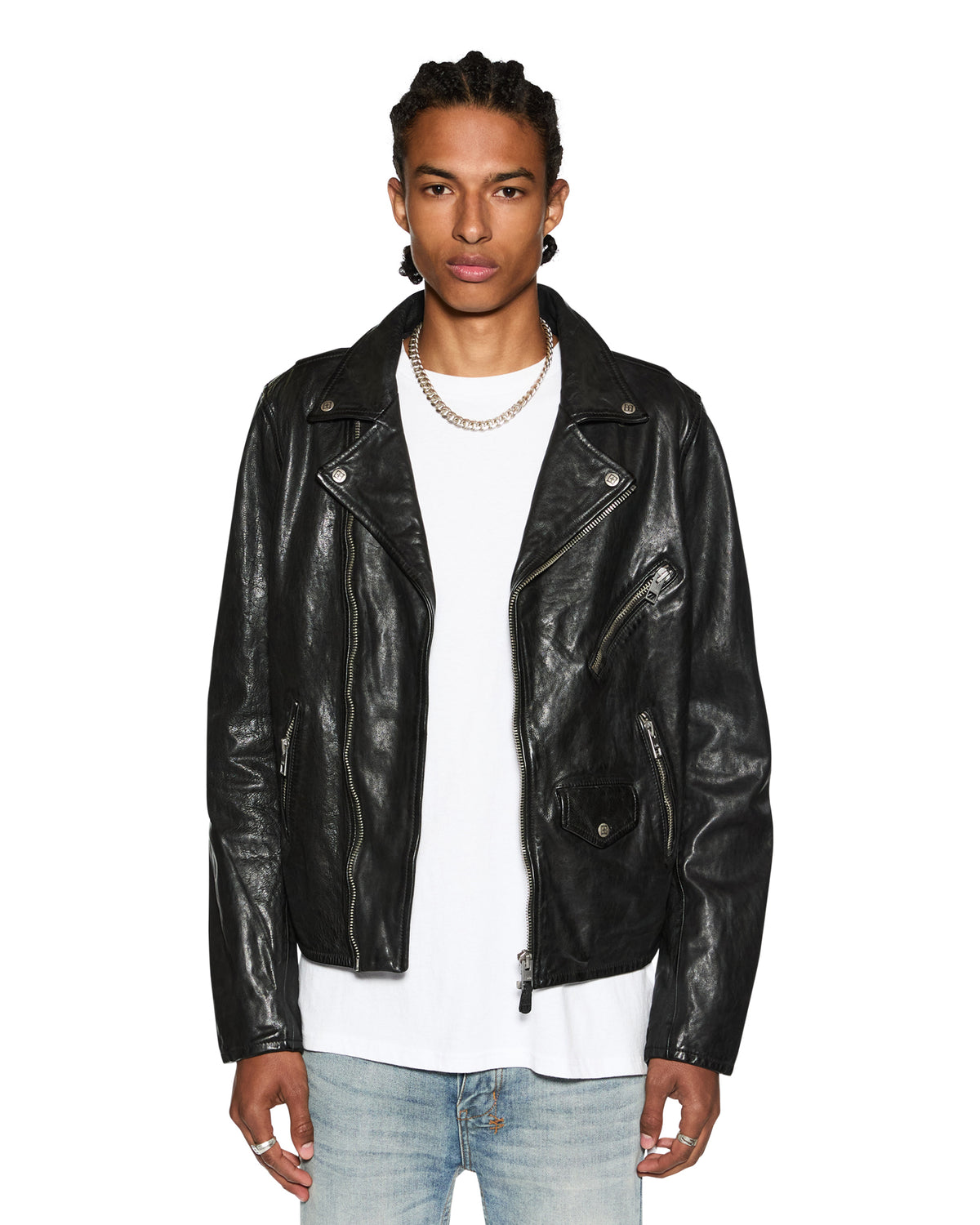 MENS CAPITOL LEATHER JACKET BLACK JACKETS