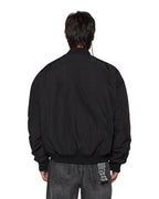 Mens Intruder Bomber Jacket Black Oversized Jackets - Black