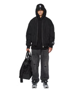 Mens Intruder Bomber Jacket Black Oversized Jackets - Black