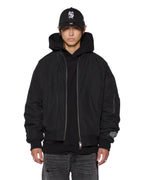 Mens Intruder Bomber Jacket Black Oversized Jackets - Black
