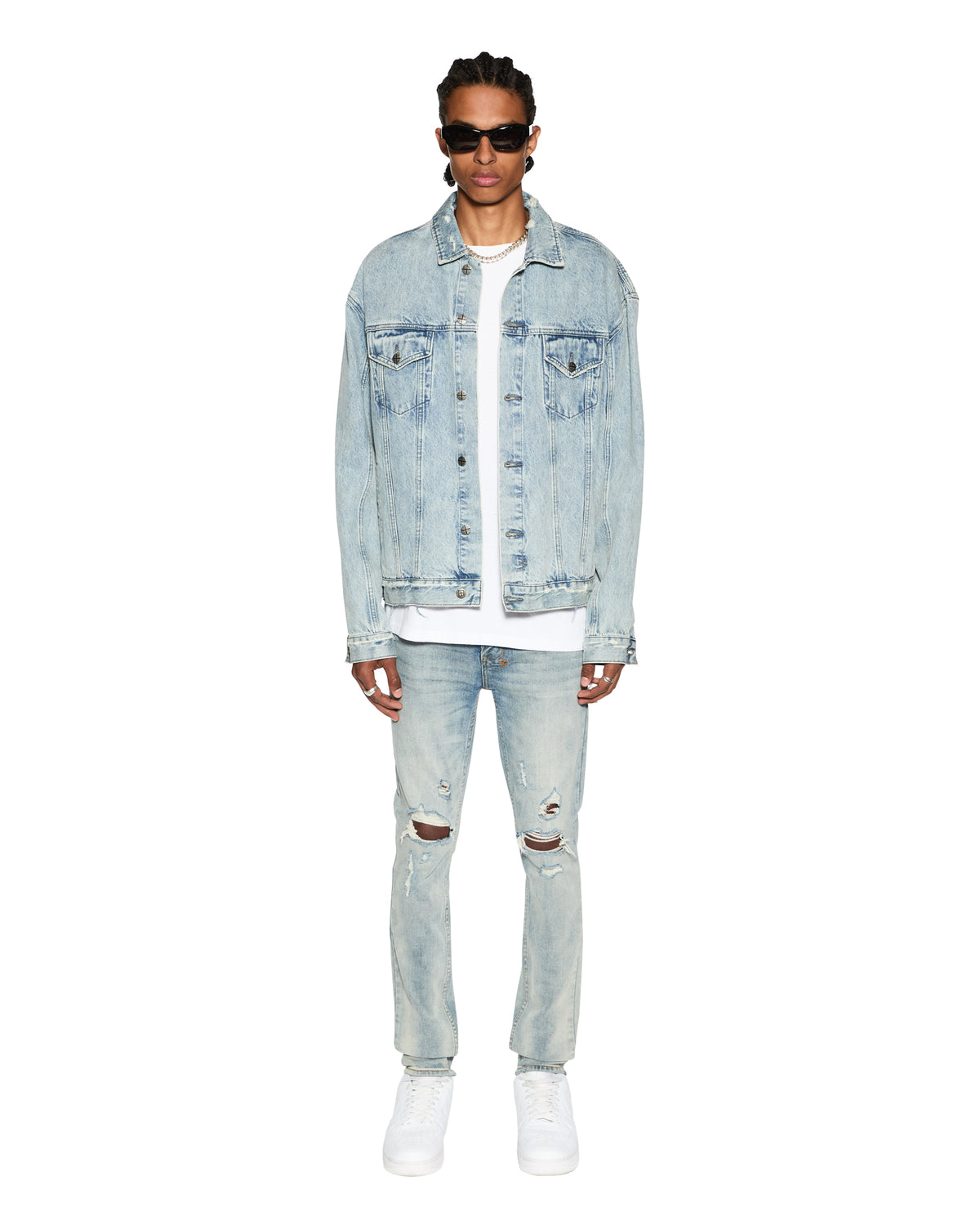 Mens Oh G Jacket Acid Trip Trash Oversized Jackets - Denim