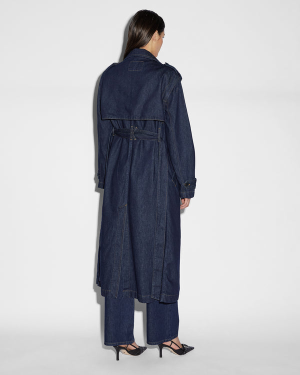 Affinity Trench Coat Legacy - Dark Blue Denim | Ksubi ++