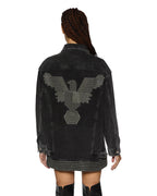 Womens Altar Trucker Jacket Phoenix Oversized Jackets - Black