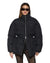 WOMENS  CINCHED PUFFER BLACK REGULAR JACKETS