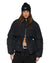 WOMENS  CINCHED PUFFER BLACK REGULAR JACKETS
