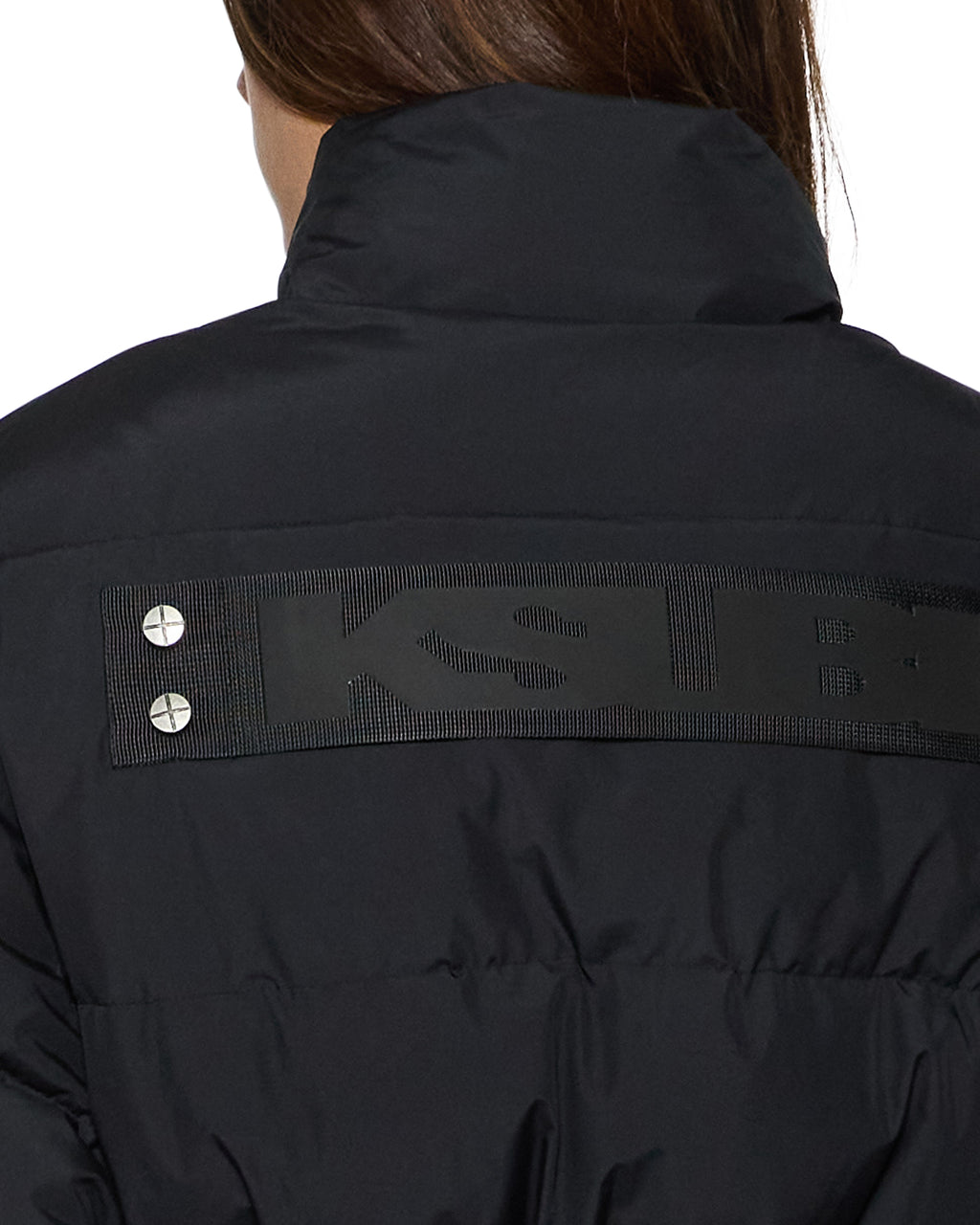 WOMENS CINCHED PUFFER BLACK JACKETS