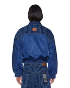WOMENS DISTRICT BOMBER MAYFAIR BLUE SPLICED JACKETS