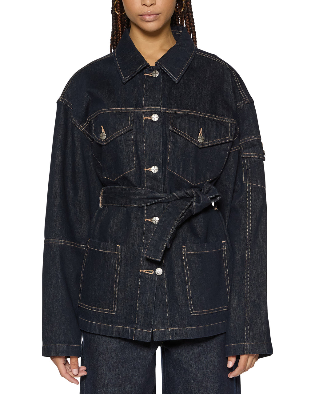 Womens Duty Jacket Zenith Pop Oversized Jackets - Denim